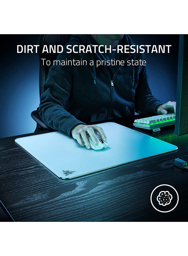 RAZER Razer Atlas Tempered Glass Gaming Mouse Mat, Ultra-Smooth Micro-Etched Surface, Dirt and Scratch-Resistant, Anti-Slip Base, Quiet Mouse Movements - White  - Image 5