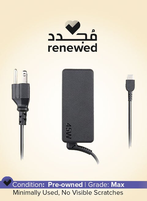 Renewed - 45W C type Pin AC Adapter Black