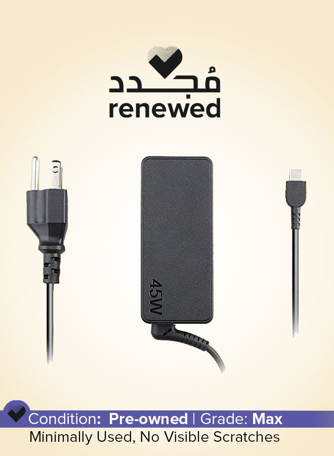 Renewed - 45W C type Pin AC Adapter Black