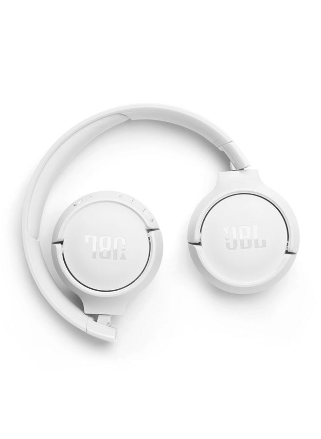 JBL Tune 520Bt Wireless On Ear Headphones Pure Bass Sound 57H Battery Hands Free Call Plus Voice Aware Multi Point Connection Lightweight And Foldable White - Image 3