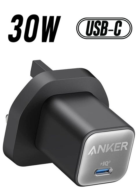 قابس Anker USB C، شاحن 511 (نانو 3)، شاحن USB C GaN، شاحن سريع PIQ 3.0 PPS، Anker Nano 3 لأجهزة iPhone 14/14 Pro/14 Pro Max/13 Pro/13 Pro Max، Galaxy، iPad (لا يوجد كابل) متضمن)