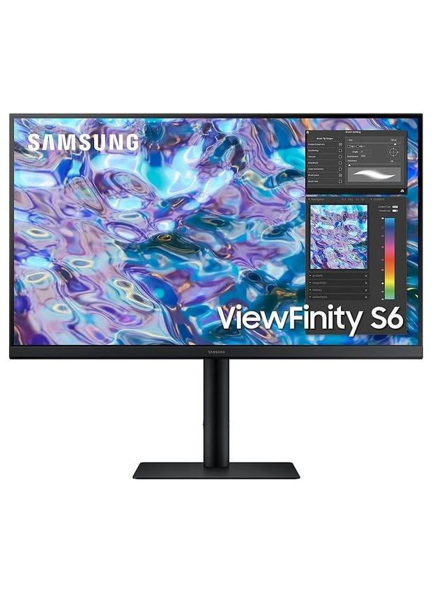 Samsung 27 Inch View Finity S6 QHD Monitor With IPS Panel Ergonomic Design Border Less Screen 75Hz Refresh Rate AMD Free Sync, LS27B610EQMXUE Black - Image 1