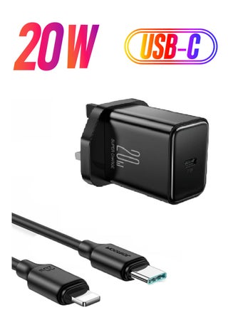 Usb C Plug 20W Pd 3.0 Charger Power Port Usb C Charger With 1M Fast Charging Data Cable For iPhone 14 Pro Max 14 Pro 14 Plus 14 13 12 11 Ipad Mini Magsafe Black - pnsku/N53402375A/45/_/1738266620/cd728395-9926-473c-82dd-69b198a6d554
