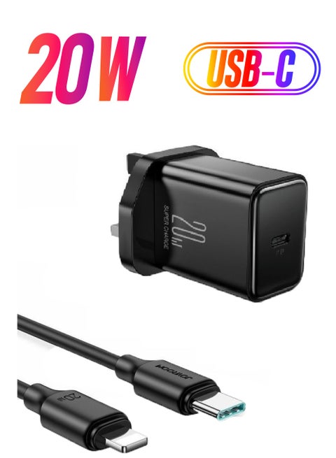 Usb C Plug 20W Pd 3.0 Charger Power Port Usb C Charger With 1M Fast Charging Data Cable For iPhone 14 Pro Max 14 Pro 14 Plus 14 13 12 11 Ipad Mini Magsafe Black