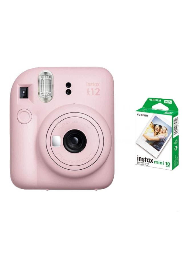 FUJIFILM Instax Mini 12 Instant Film Camera With Pack Of 10 Films Blossom Pink - Image 1