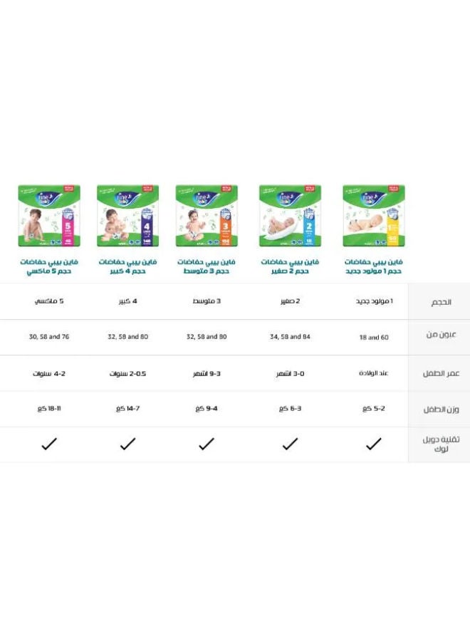 60-Piece Diapers Newborn (Size 1) (2-5 KG)
