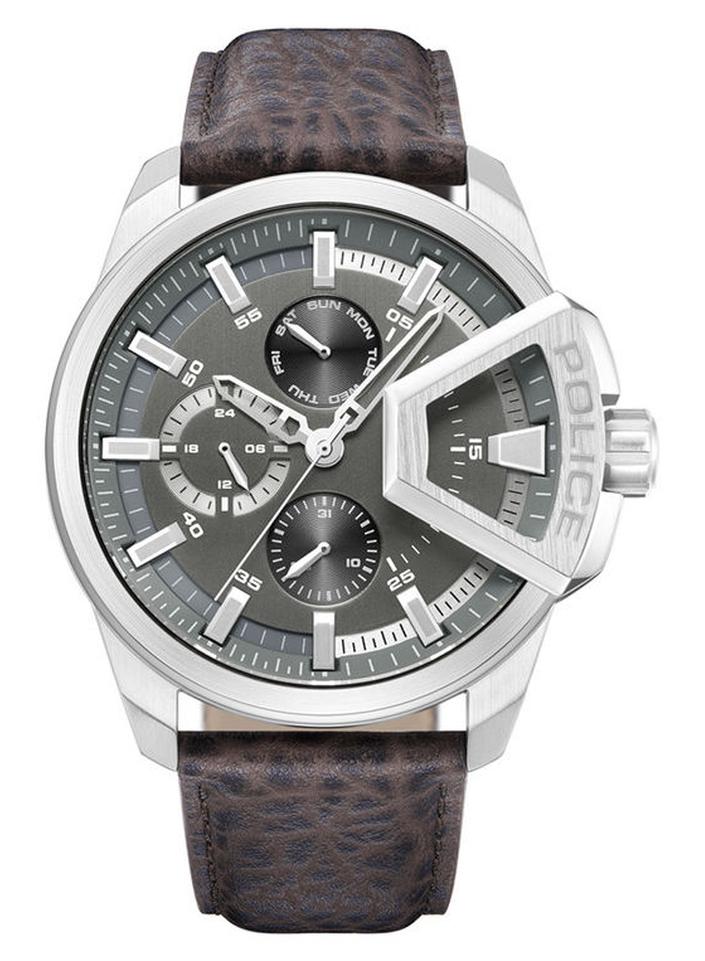 بوليس ساعة يد جلدية أنالوج دائرية الشكل PEWJF0005703 - 46 مم - Image 1