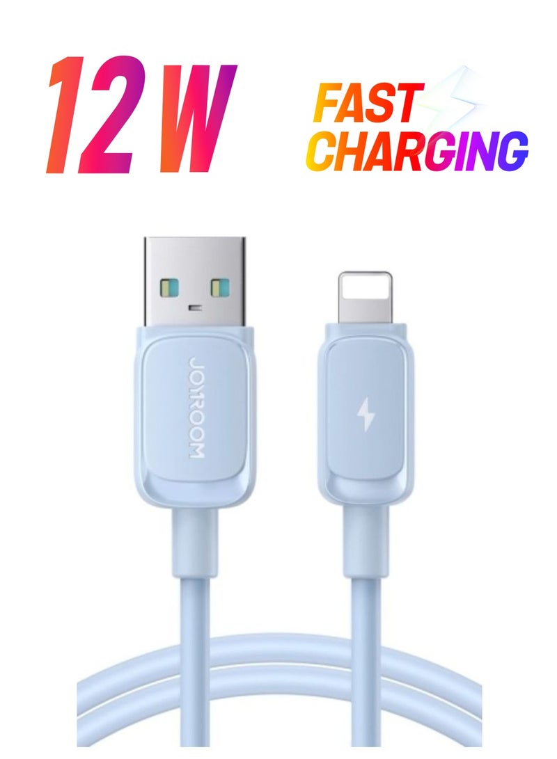 JOYROOM - Multi Color Series 2.4A USB To Lightning Fast Charging Data Cable For iPhone Blue - Image 1