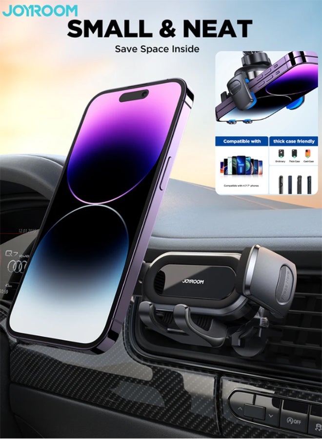 JOYROOM - Car Phone Holder Air Vent Phone Mount 360 Degree Rotateable Flexible Compatible With iPhone 14 13 12 Series Galaxy S23 S22 S21 Black - Image 1