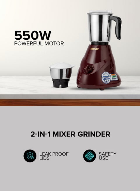 Geepas 750W 3-in-1 Mixer Grinder Multifunctional Grinder With Stainless Steel Jars & Blades 3 Speed, Safety Twist Lock Perfect For Dry & Wet Fine Grinding Mixing Juicing Buy, Best Price In , Dubai, Abu Dhabi, Sharjah