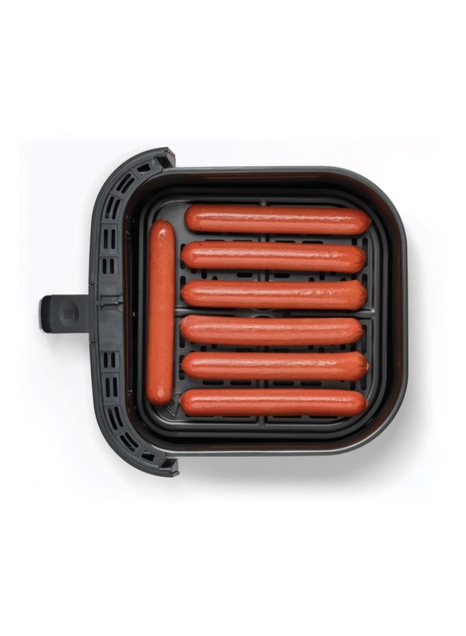 بلاك اند ديكر قلاية هوائية 5.6 ليتر، 2 كجم، 1800 واط، نافذة مع اضائة ليد، درجة حرارة من 80 إلى 200 درجة لوحة لمس ملونة،  AF3550-B5 5.8 L 1800 W AF5800-B5 أسود/فضي - Image 5