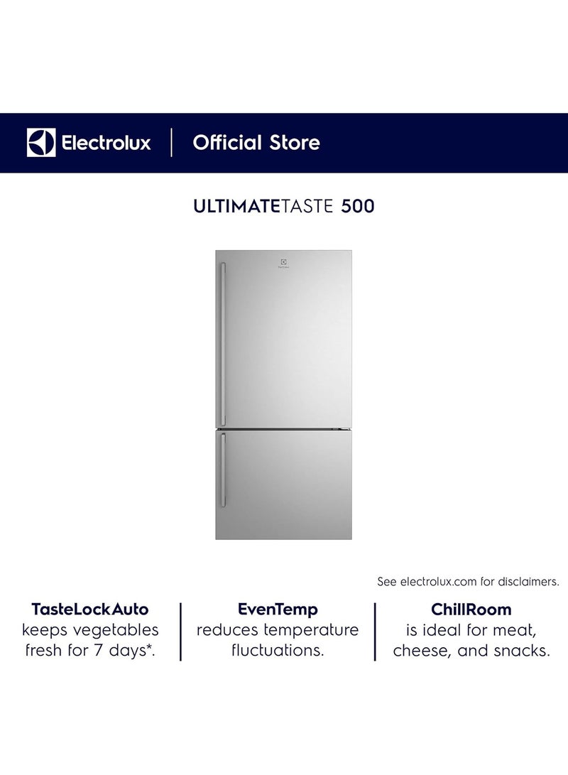 Electrolux 529L Gross Bottom Mount Premium Refrigerator, 10 Year Warranty on Inverter Compressor, 2 Door European Standard Fridge, EvenTemp Cooling System, Twist & Serve Ice Maker EBE5304B-A RAE Arctic Silver Steel - Image 4