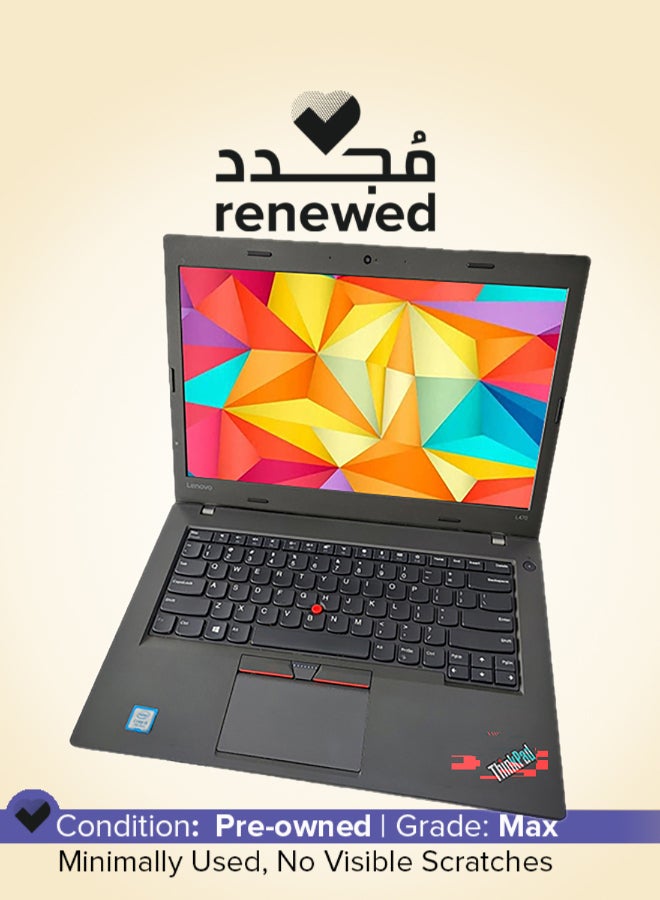 Lenovo Renewed - ThinkPad L470 Laptop With 14 Inch Anti-Glare FHD (1920 x 1080) Display,Intel Core i5 Processor/7th Gen/8GB RAM/256GB SSD/Windows 10 Black Black - Image 1