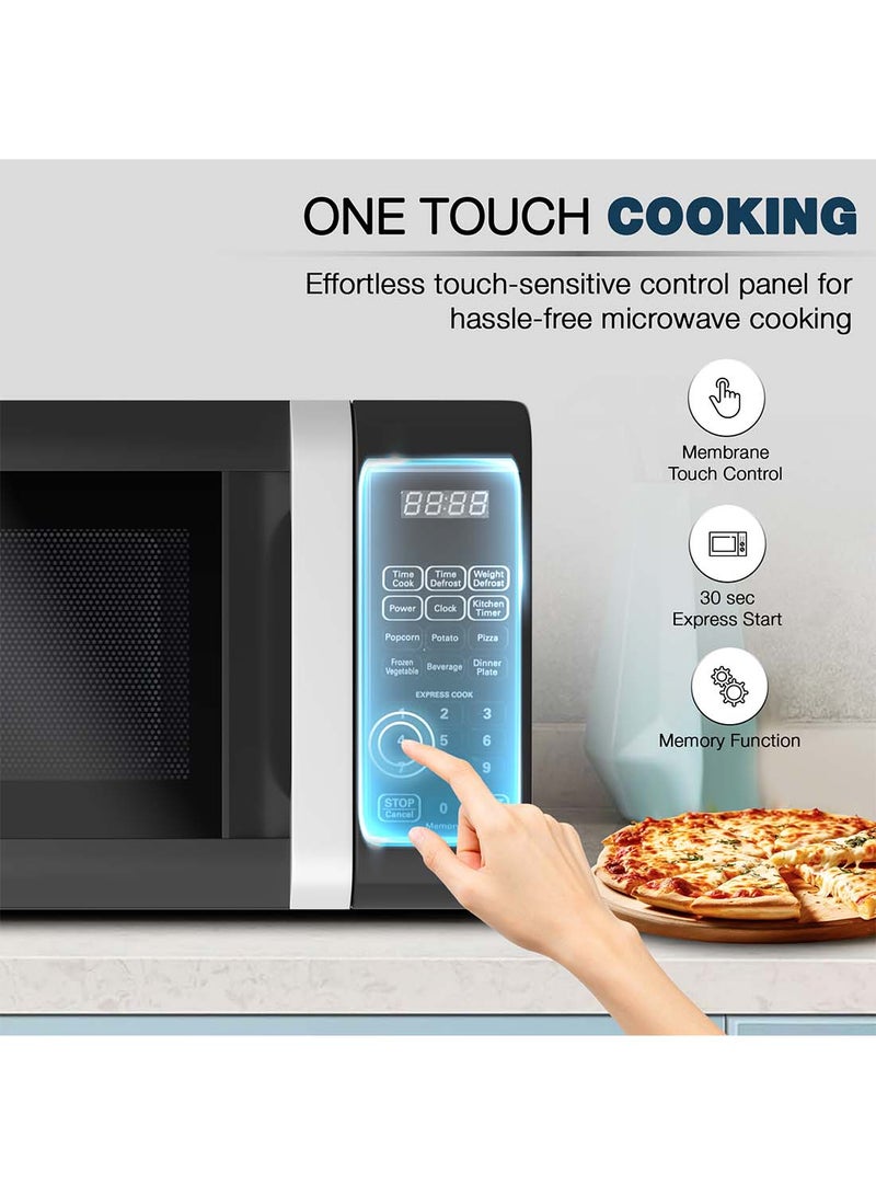 NIKAI Microwave Oven, Digital Touch Control, Child Safety-Lock, 10/11 Power Levels And 6 Auto Menus, Cooking End Signal, Touch Control Panel, Convenient Pull Hand Door 20 L 700 W NM02010DBX Black - Image 3