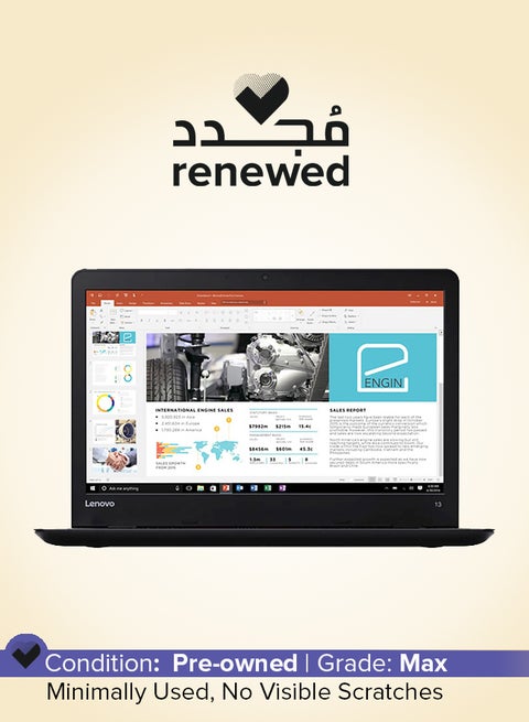 Renewed - ThinkPad 13 Laptop With 13.3-Inch HD Display,Intel Core i3/6th Gen Processor/8GB DDR4 RAM/256GB SSD/Windows 10 Pro English Black