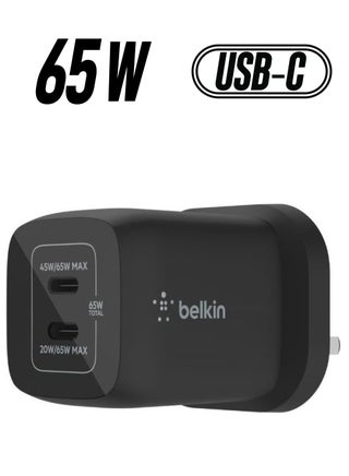 65W Dual USB Type C Wall Charger With GaN Technology   Fast ChargIng Power Delivery 3.0   Compatible With iPhone iPad MacBook Samsung Galaxy Pixel And More   Black Black - pnsku/N53403705A/45/_/1738266602/c62fb73c-84c0-4cbf-95d9-eaa1fbd8d05f