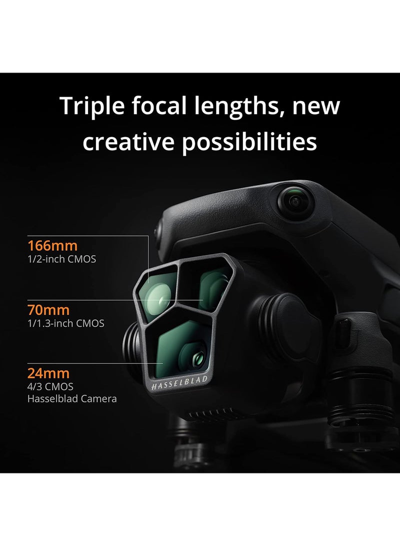 دي جي آي - Mavic 3 Pro Cine مع RC Pro، طائرة بدون طيار رائدة ثلاثية الكاميرا، دعم Apple ProRes ثلاثي الكاميرا مع مساحة تخزين 1 تيرابايت، 3 بطاريات طيران، معتمدة من MOIAT - إصدار الإمارات العربية المتحدة مع دعم الضمان الرسمي - Image 1