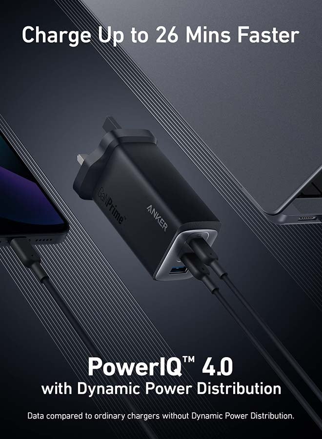 Anker - USB C Plug, 737 Charger GaNPrime 120W, PPS 3-Port Fast Wall Charger for MacBook Pro/Air, iPad Pro, Galaxy S25/S24/S23/S22/S21, Dell XPS 13, Note 20/10+, iPhone 16/16 Pro/16 Plus /16 Pro Max, and More Black - Image 1