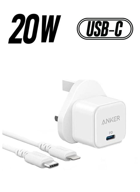 PowerPort III 20W Cube With PowerLine III Usb C To Lightning White