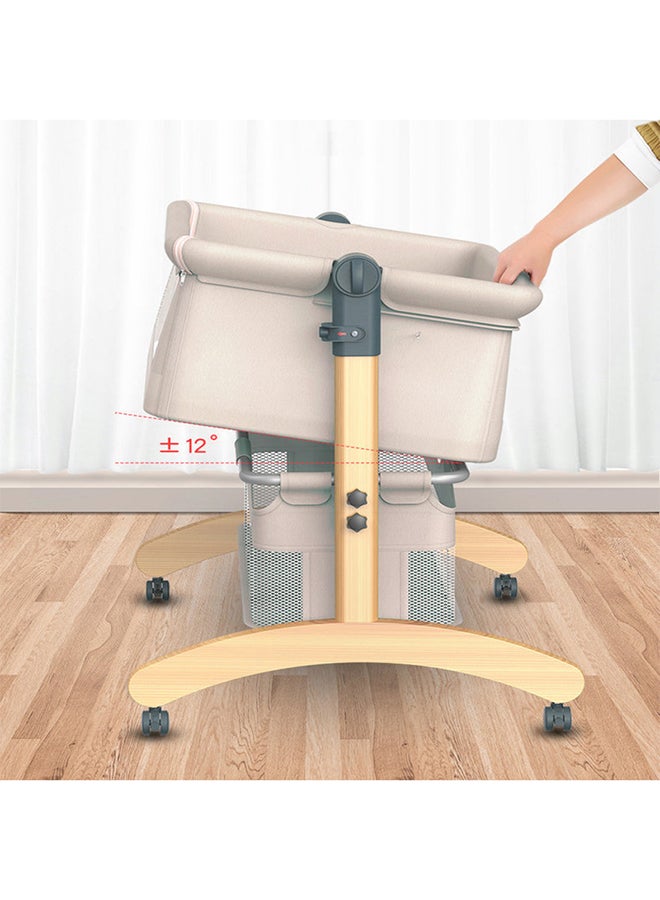 Baby love Multifunctional Portable Movable Foldable Solid Wood Cradle, Beige, 33-602-11B  - Image 5