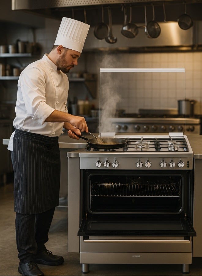 Admiral 90x60 Gas Cooker – Stainless Steel Gas Range with Full Safety System, Button Auto Ignition, Heavy-Duty Cast Iron Pan Supports, Spacious Oven, Premium Silver Finish, 2-Year Warranty ADGC9060SF Silver - Image 4