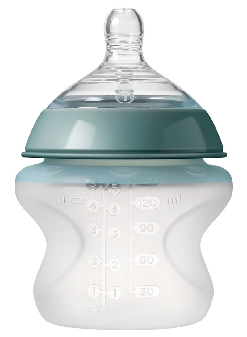 tommee tippee - Pack Of 2 Closer To Nature Soft Feel Silicone Baby Bottles, Slow Flow Breast-Like Teat 0 Months+ 150  ml Clear - Image 1