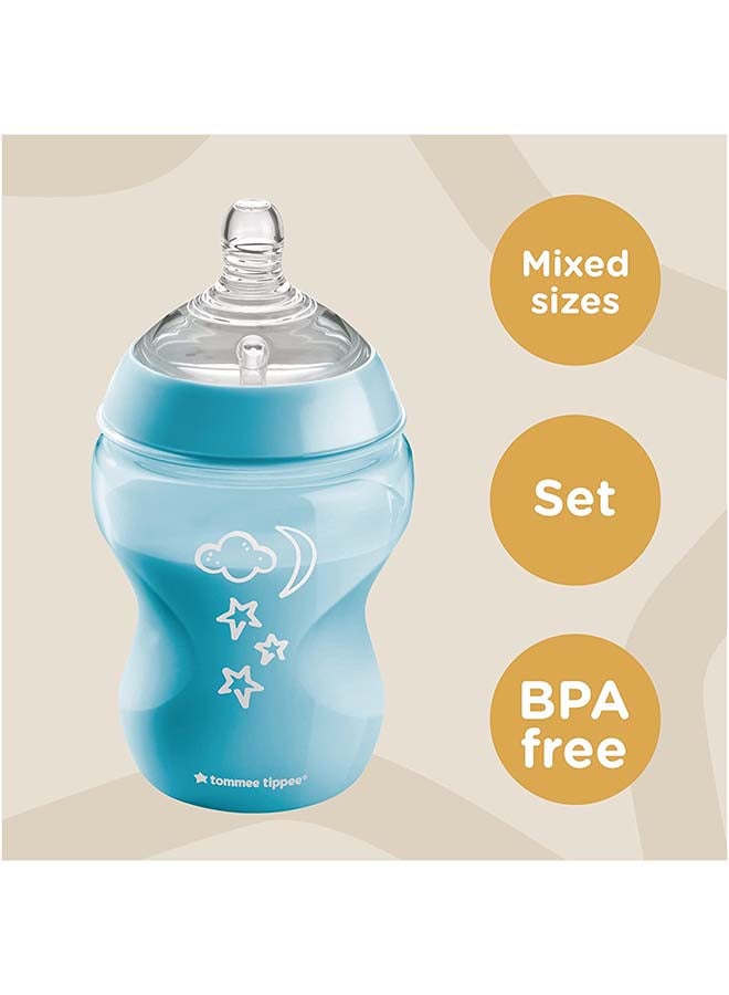 tommee tippee Closer To Nature Baby Bottle Kit - Blue Stars - Image 3