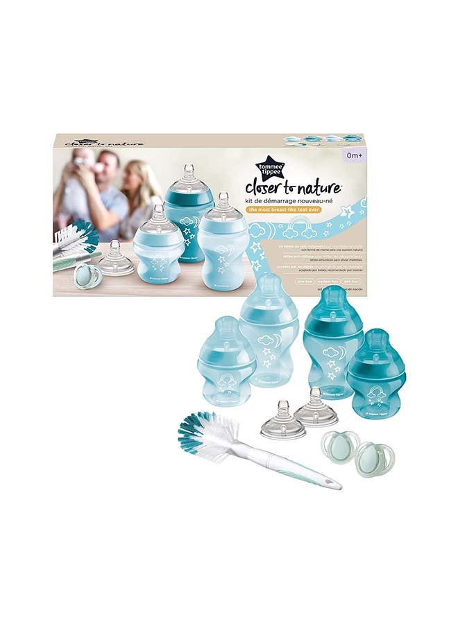 tommee tippee Closer To Nature Baby Bottle Kit - Blue Stars - Image 1