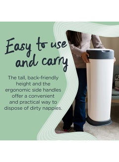 tommee tippee Twist And Click Sangenic XL Nappy Bin, Holds up to 60 Nappies, Eco-Friendlier System, 76cm Tall, Includes 1x Refill Cassette with Sustainably Sourced Antibacterial Greenflim  - Image 5