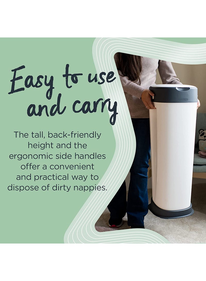 tommee tippee Twist And Click Sangenic XL Nappy Bin, Holds up to 60 Nappies, Eco-Friendlier System, 76cm Tall, Includes 1x Refill Cassette with Sustainably Sourced Antibacterial Greenflim  - Image 5