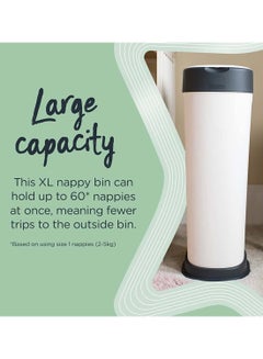 tommee tippee Twist And Click Sangenic XL Nappy Bin, Holds up to 60 Nappies, Eco-Friendlier System, 76cm Tall, Includes 1x Refill Cassette with Sustainably Sourced Antibacterial Greenflim  - Image 4
