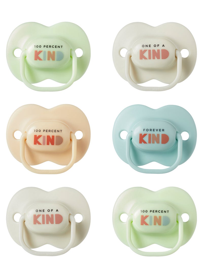 tommee tippee - Pack Of 6 Anytime Soothers Symmetrical Orthodontic Design BPA-Free Silicone Baglet For 0-6 Months Multicolour - Image 1