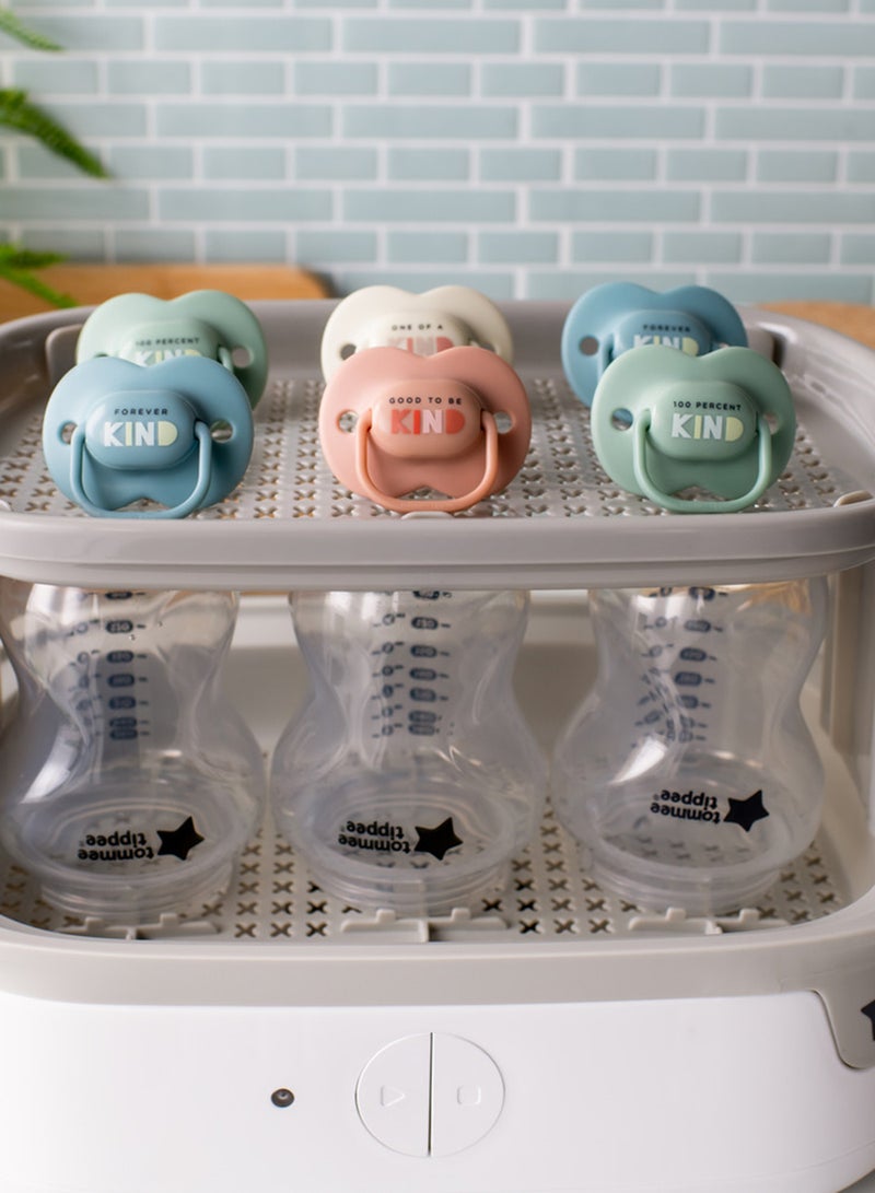 tommee tippee - Pack Of 6 Anytime Soothers, Symmetrical Orthodontic Design, BPA-Free Silicone Baglet, 6-18 Months Multicolor - Image 1