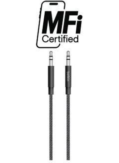 belkin Mixit 1.2mm 4FT  Braided Aux Cable Male To Male Lead Auxiliary Jack For iPhone Samsung Car Home Stereos Headphones Speaker Black  - Image 1