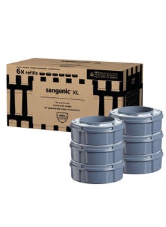 tommee tippee Pack Of 6 Twist And Click Sangenic XL Nappy Bin Refill Cassettes, Sustainably Sourced Antibacterial Greenflim, Grey  - Image 2