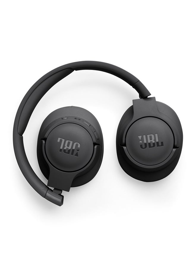 JBL Tune 720Bt Wireless Over Ear Headphones Pure Bass Sound 76H Battery Hands-Free Call Plus Voice Aware Multi Point Connection Lightweight And Foldable Detachable Audio Cable Black - Image 3