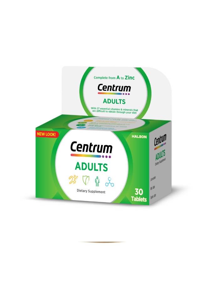 سنتروم فيتامينات متعددة من الألف إلى الزنك للبالغين مع فيتامينات B وC وD والمعادن الأساسية – 30 قرص - Image 2