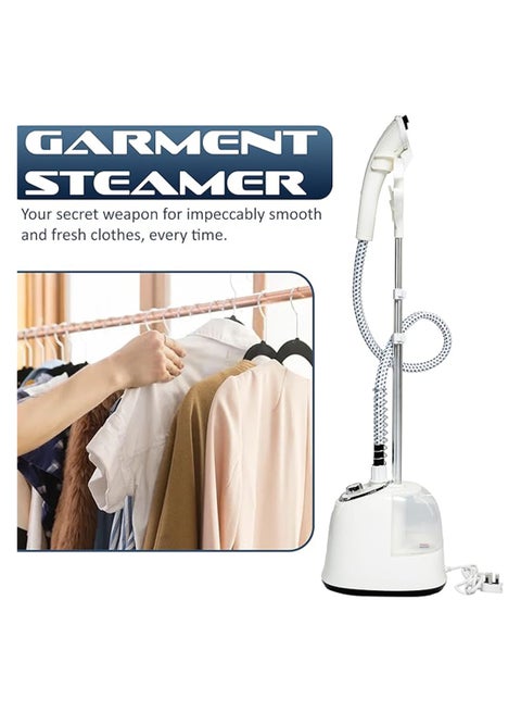 Garment Steamer With Suit Hanger System, 2 Steam Levels, Overheating Protection, Wrinkle-Free, High-Quality Telescopic Poles, 50Min Steam, Ideal For Home And Business Use 1.6 L 1800 W NGS566AX White