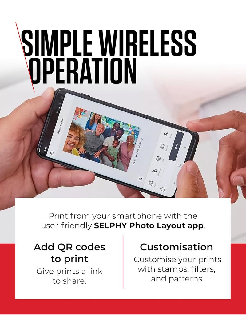 Canon SELPHY CP1500 Compact Portable Photo, Printer Photos, Collages and Stickers | Wi-Fi & Direct printing | Smart Devices,  Computers, Cameras, SD Card and USB-C Flash Drives (Upgraded CP1300 Model) Black - Image 5