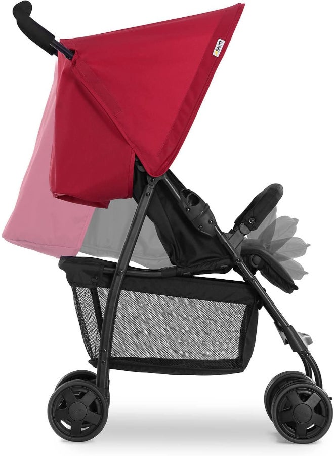 hauck - Sport Pushchair, Red Super Lightweight Travel Stroller (Only 5.9Kg), Compact And Foldable, Lay Flat, With Raincover - Image 1