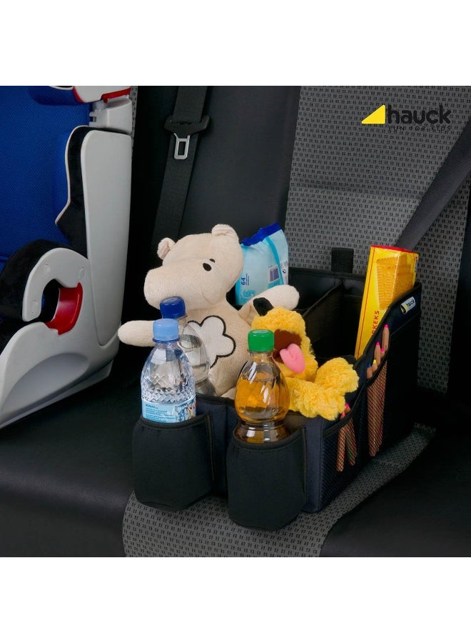 hauck - Organize Me Car Seat Organizer Back Seat With Belt Attachment And Carry Handle, Cup Holders And Foldable Pockets, Greybox Without Content - Image 1