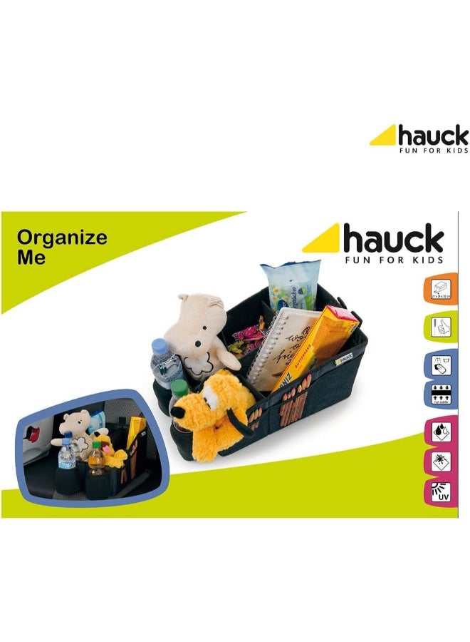 hauck - Organize Me Car Seat Organizer Back Seat With Belt Attachment And Carry Handle, Cup Holders And Foldable Pockets, Greybox Without Content - Image 1