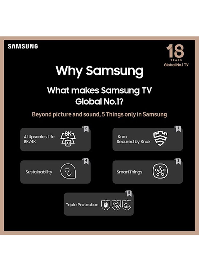 Samsung - 55 Inch QLED Smart TV, Neo QLED 4K, Titan Black, 2023, Neural Quantum Processor 4K, NeoSlim Design, OTS, QA55QN85CAUXSA And Native 120HZ Refresh Rate QA55QN85CAUXSA Black - Image 1