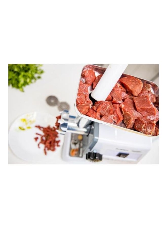 جيباس مفرمة لحم كهربائية مع مفرمة ، ألواح تقطيع معدنية ، ملحقات ، تروس معدنية ، شفرة من الفولاذ المقاوم للصدأ ، سعة 1 كجم ، 2000 وات - أبيض / أسود / فضي / - GMG767 1 kg 2000 W GMG767BS ابيض - Image 5