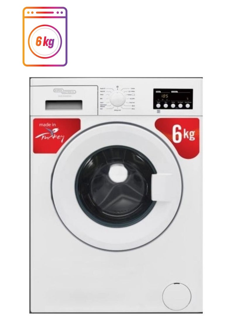 SUPER GENERAL Front Loading Washing Machine 6300EDM 6 kg SGW6300EDM White 
