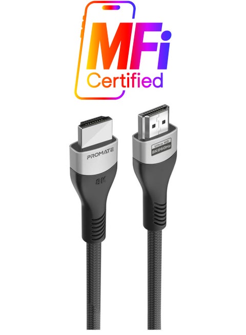 HDMI 2.1 Cable, 3m HDMI to HDMI Slim Cable with 48Gbps Bandwidth, 8K@60Hz Resolution, UHD Dynamic HDR eARC Wire for MacBook Pro, PS5, TV, Xbox, Roku, UHD TV, Blu-ray Projector, PrimeLink8K-300 Black
