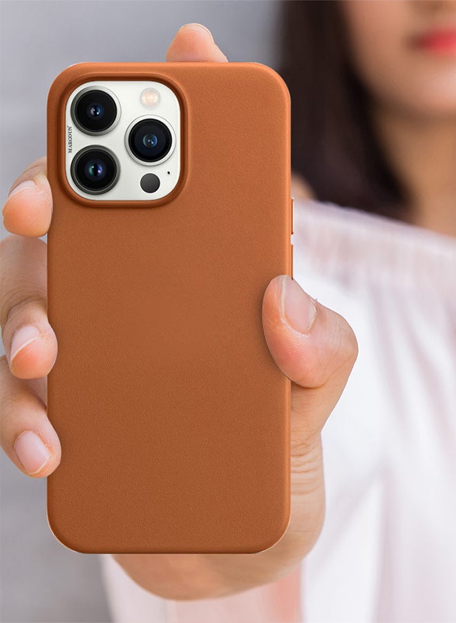 MARGOUN - iPhone 14 Pro Max Case And Cover Leather Case With Magsafe Brown - Image 1