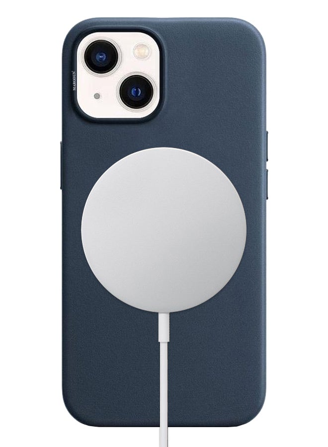 MARGOUN iPhone 13 Case And Cover Leather Case With Magsafe Midnight Blue - Image 2