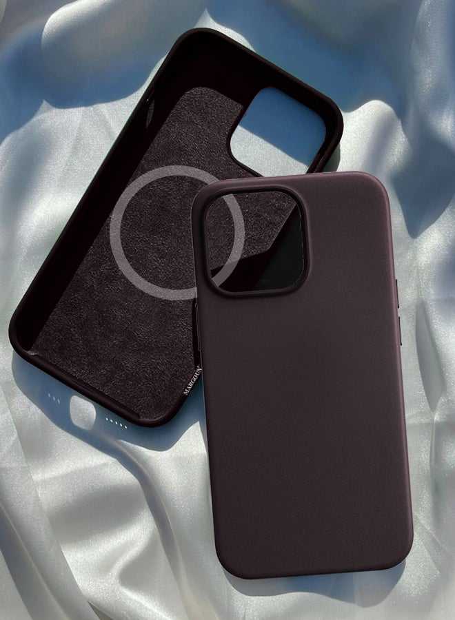 MARGOUN - iPhone 14 Pro Case And Cover Leather Case With Magsafe Purple - Image 1