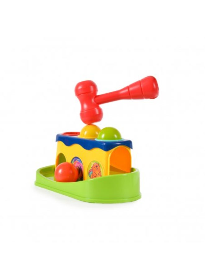 هوانجر كرة تعليمية ملونة للأطفال - منصة تكديس مع مطرقة بلاستيكية للأطفال الصغار - Image 3
